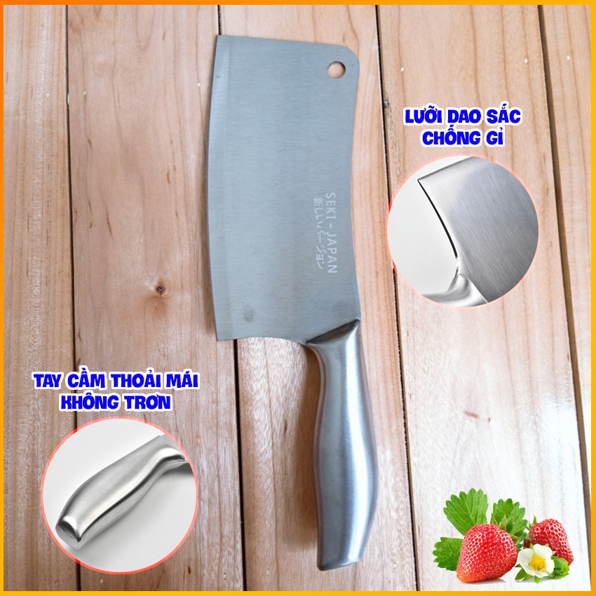 Bộ dao nhà bếp Nhật - Bộ dao bếp 06 món - Inox chống gỉ cao cấp, Tặng 2 Khăn lau - Hàng chính hãng - KAIZO MART