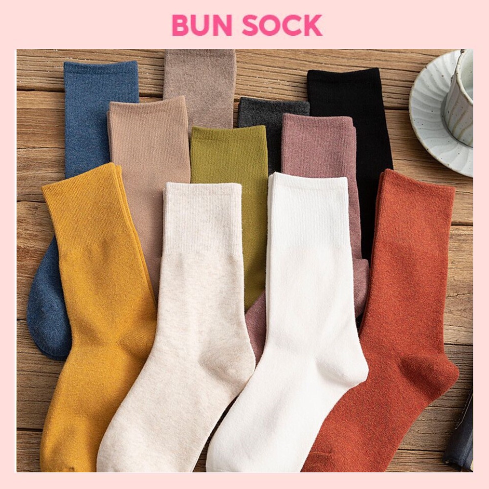 Tất nữ vỡ nữ cao cổ trơn nhiều màu phong cách trẻ trung năng động