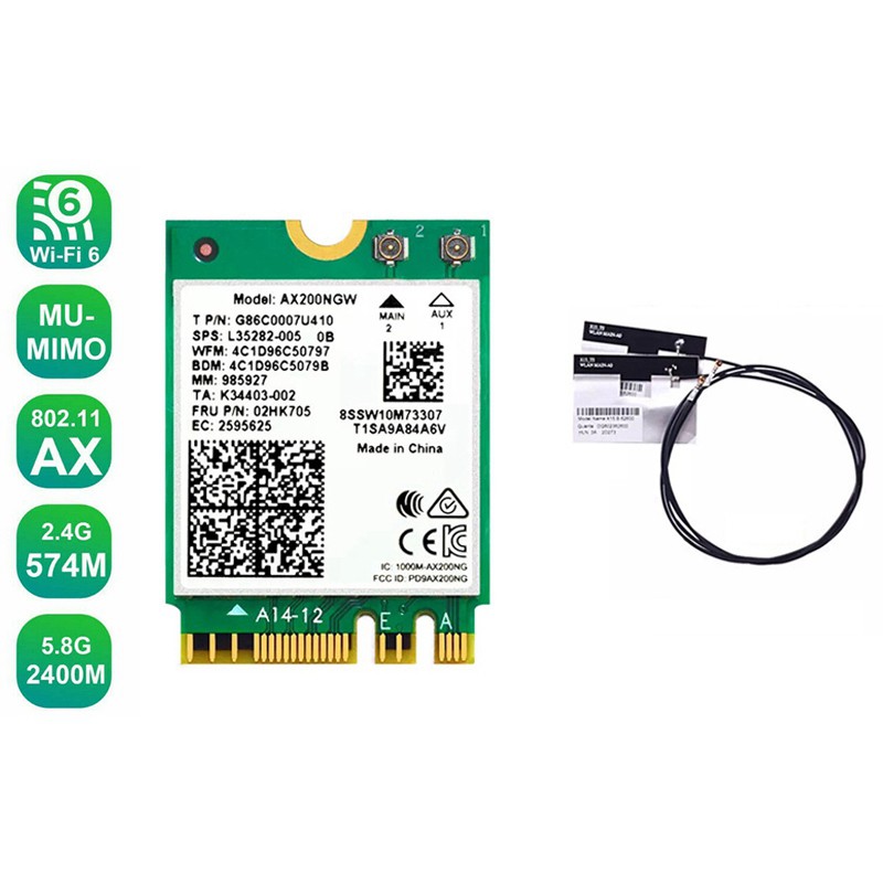 Ăng Ten Thu Sóng Wifi Ax200Ngw M.2 Ngff 802.11ax 5.0 2.4g / 5.0g | BigBuy360 - bigbuy360.vn