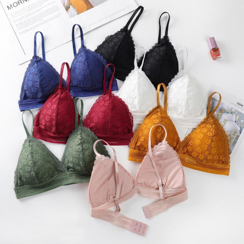 Áo Bra Ren Hoa Mini Mút Mỏng Cài Sau CARLA không gọng đệm mỏng cao cấp | BigBuy360 - bigbuy360.vn