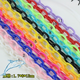 Trang Sức Handmade Tự Làm Chất Liệu Handmade Phụ Kiện 8 * 13mm Acrylic Nhiều Màu Sắc Dây Xích Nhựa Dây Xích Đóng 50cm Dài