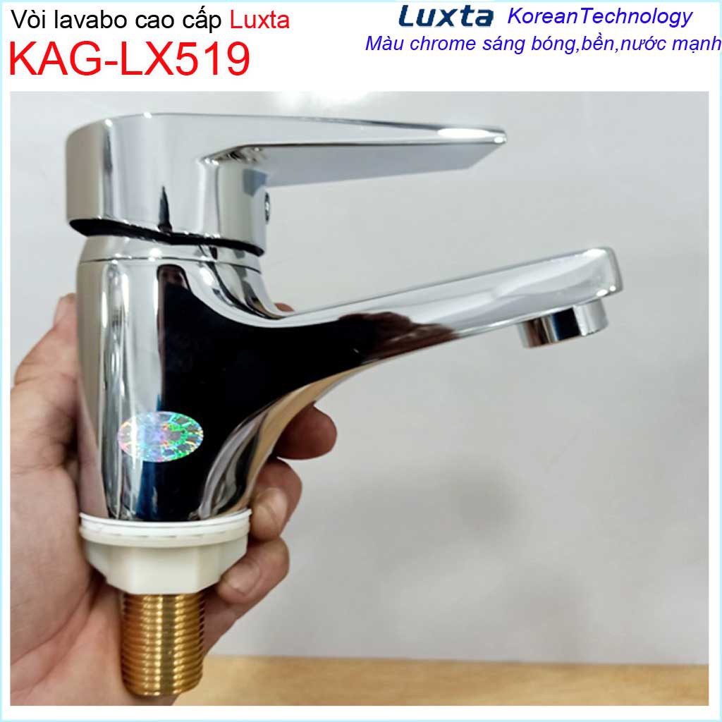 Vòi lavabo lạnh Luxta KAG-LX519 gật gù, vòi chậu rửa mặt thân lớn chrome bóng nước mạnh sử dụng siêu bền