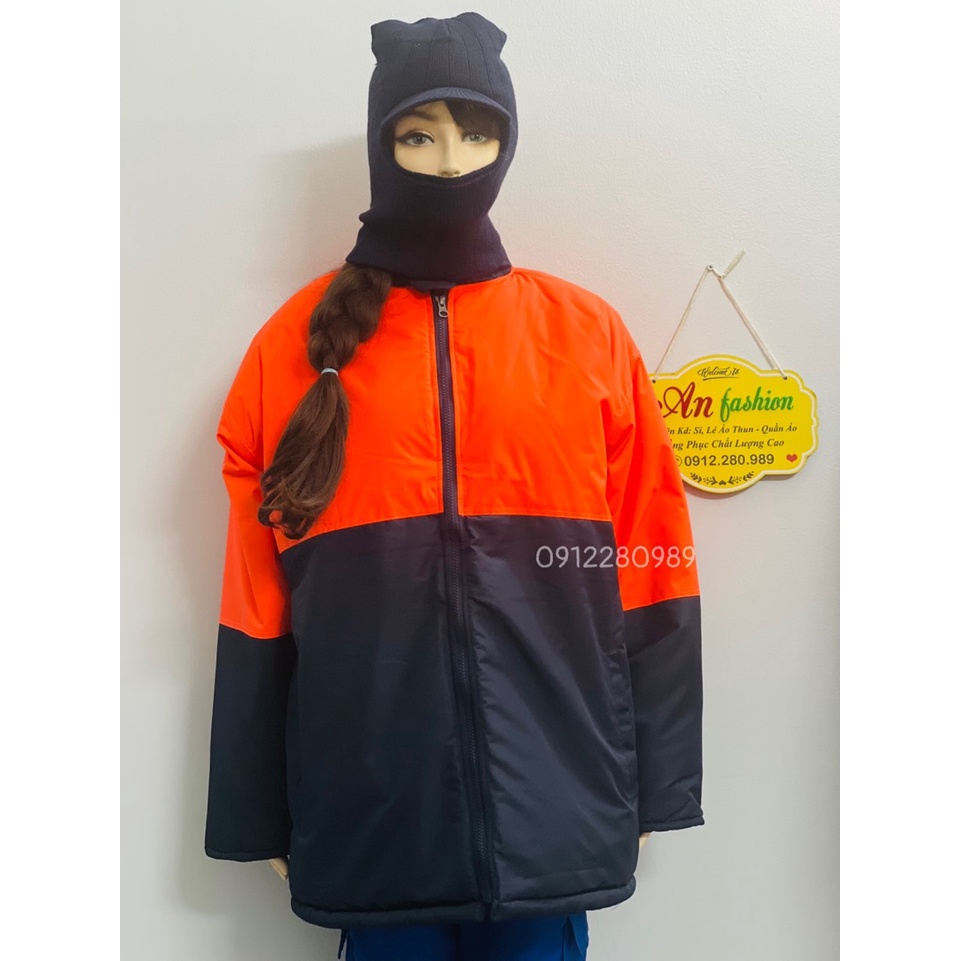 Áo bảo hộ dùng trong kho lạnh âm 35 độ có phản quang mặc siêu ấm_ Hình chụp thật