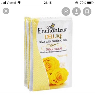 Combo 5 day, day 12 gói dầu gội dưỡng tóc siêu mượt Enchanteur Charming 6g tặng
