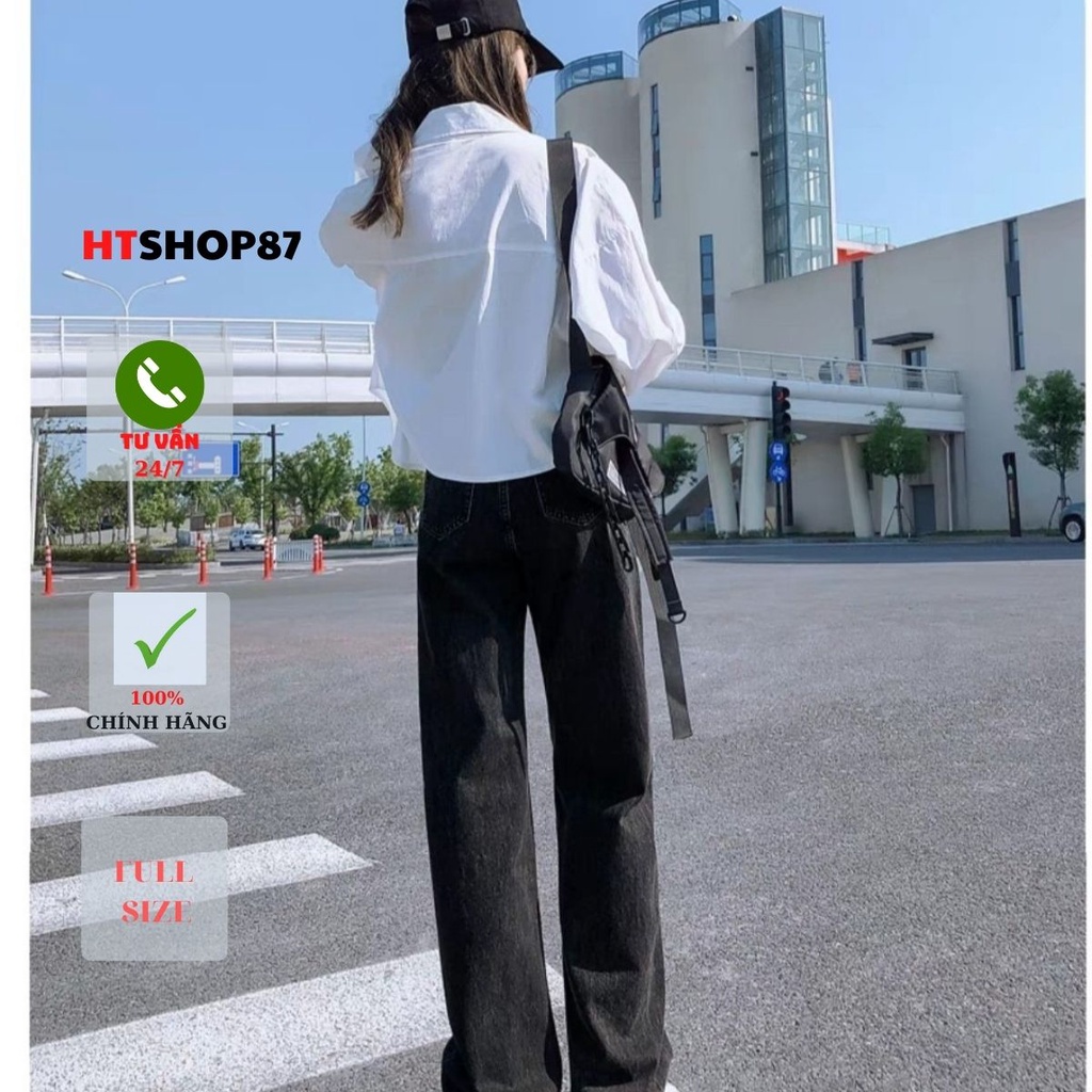 Quần bò jean nữ Unisex ống rộng phong cách Hàn Quốc mới nhất 2022 HTJean | BigBuy360 - bigbuy360.vn