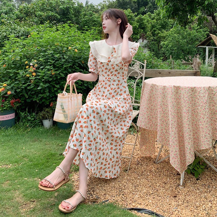 IELGY  Ielgy Đầm Hoa Mỏng Kiểu Dáng Ngọt Ngào Cho Nữ