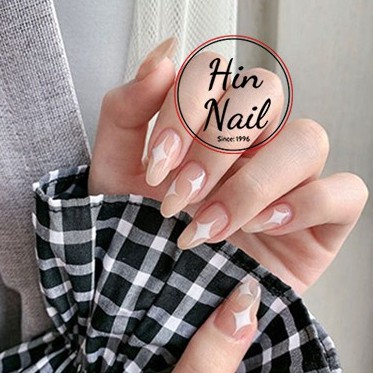 móng giả kèm keo họa tiết ngôi sao bộ 24 móng tay giả cao cấp Hin Nail