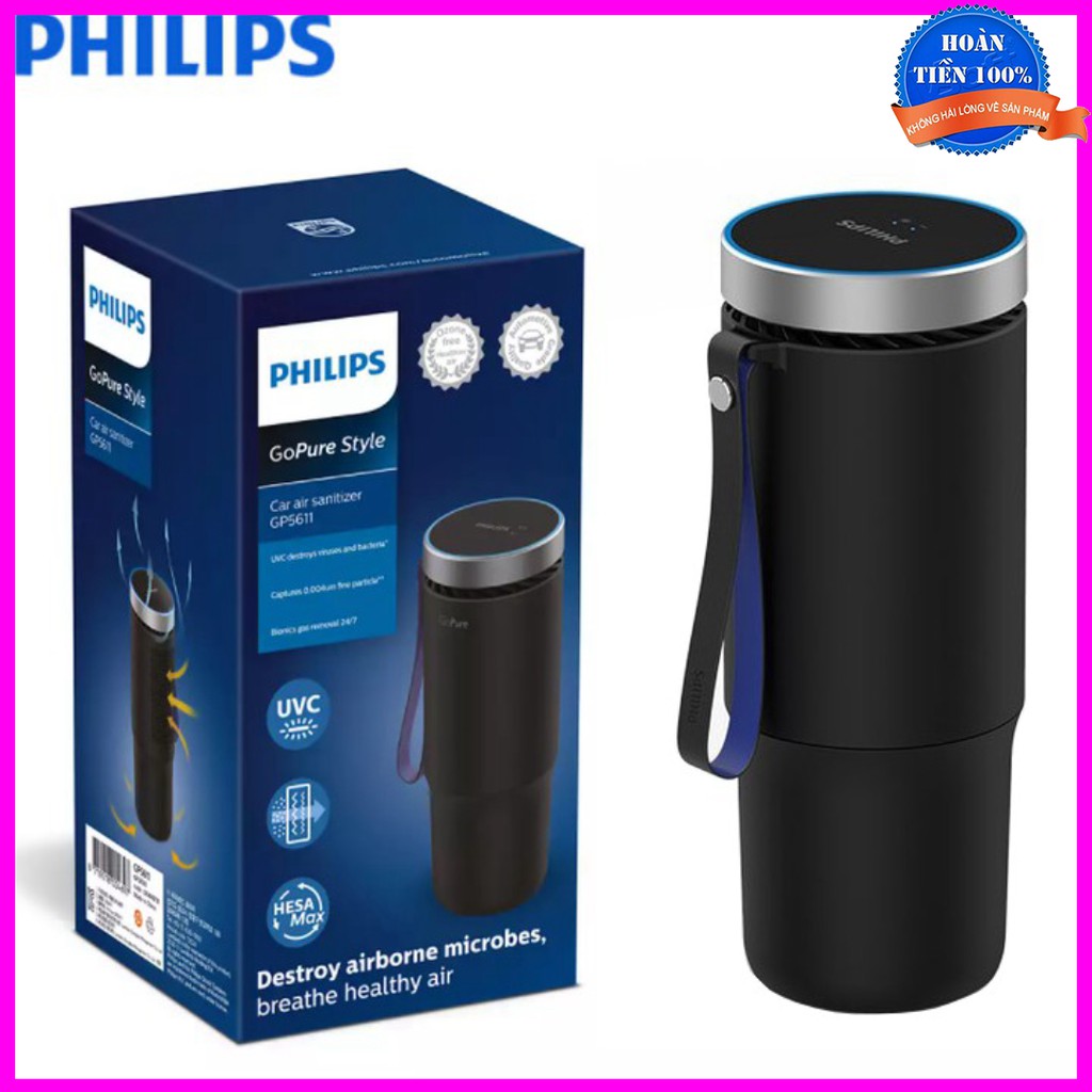 Máy khử mùi, lọc không khí dạng cốc trên xe ô tô, thương hiệu cao cấp Philips GP5601 Công suất 5.5W - Bảo hành 12 tháng