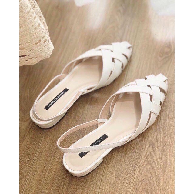 Dép nữ- sandan nữ mũi nhọn dây đan đế 2cm-sandal dây đan nữ- form dà rộng nên lùi 1 sz(sandal rọ nhọn)