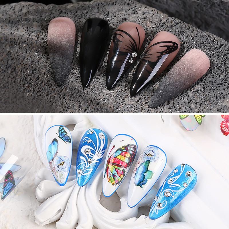 Khay Foil Cánh Bướm Lớn Sắc Sảo Trang Trí Móng