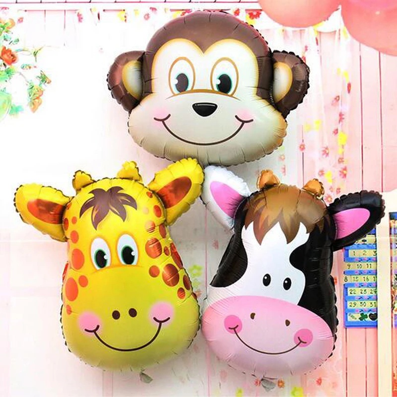 Bong Bóng Hình Đầu Động Vật Trang Trí Tiệc Sinh Nhật Cho Bé