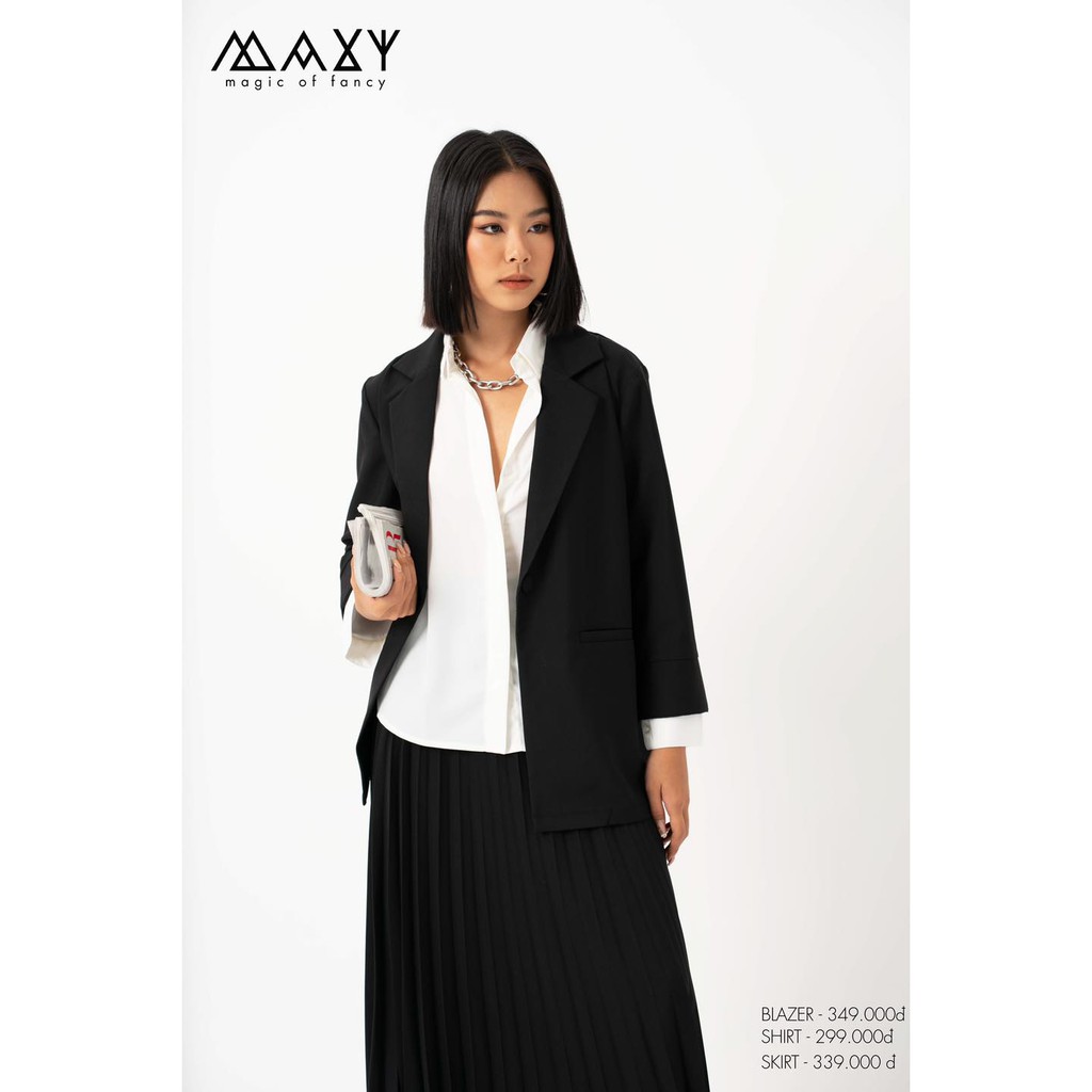 Áo khoác blazer phong cách Hàn Quốc black blazer Maxy Workshop