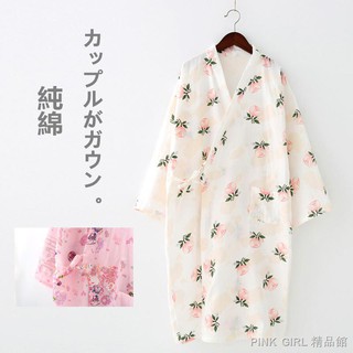 Áo Choàng Ngủ Vải Cotton Mỏng Kiểu Kimono Thời Trang Xuân Thu Cho Nữ