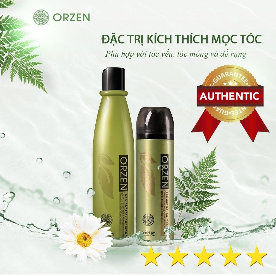Bộ sản phẩm Dầu Gội dày tóc orzen và Tinh chất Massage Orzen- Phục Hồi Tóc Hư Tổn- Dày tóc  giảm rụn