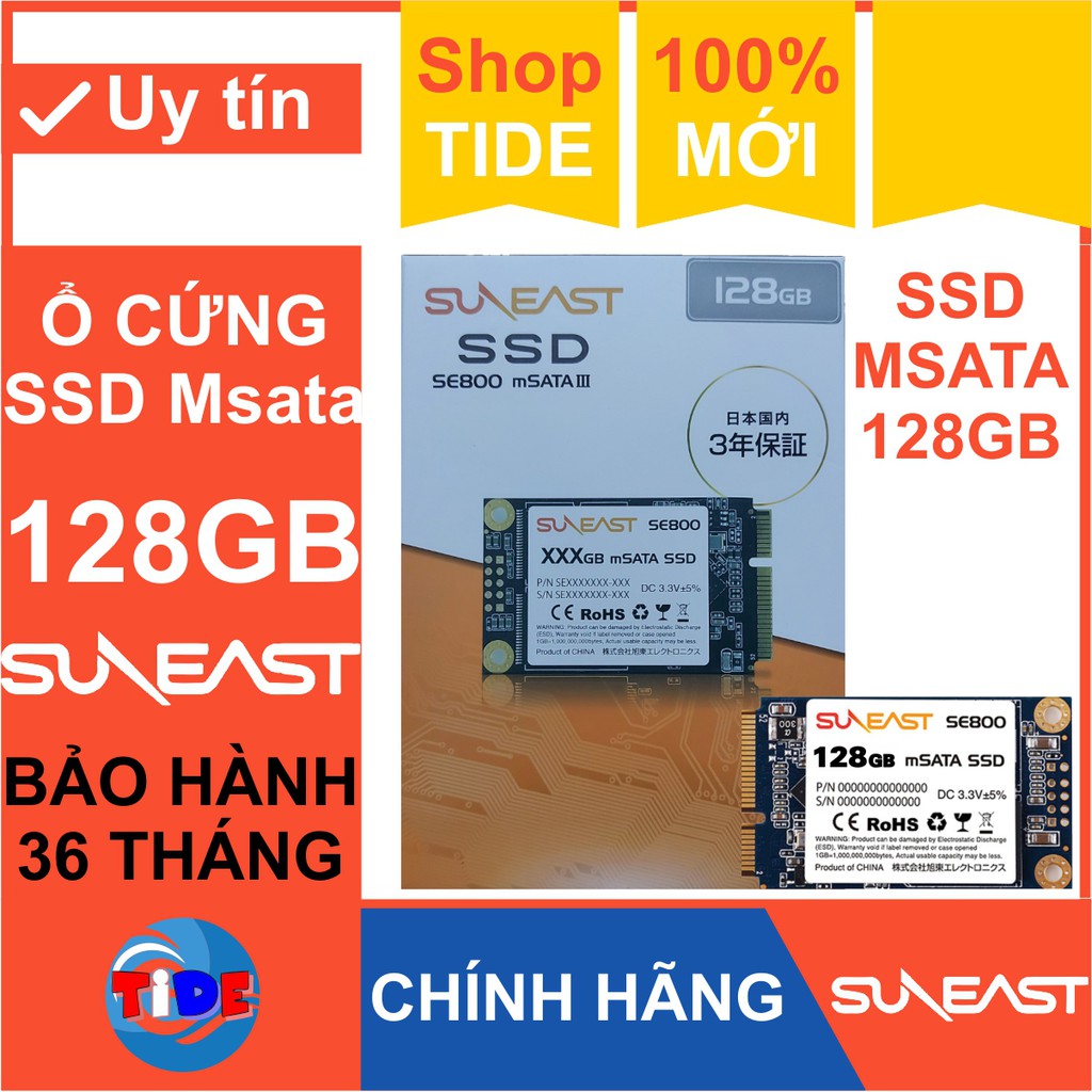 Ổ cứng SSD mSATA SunEast 128GB nội địa Nhật Bản – CHÍNH HÃNG – Bảo hành 3 năm – mSata3 SSD chính hãng