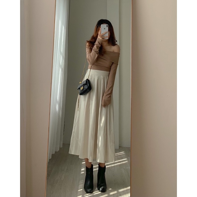 (Ảnh thật shop chụp)Chân váy xếp li dáng dài vintage 312 | BigBuy360 - bigbuy360.vn