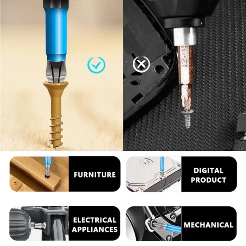 Mũi Bắn Vít Đầu Tuốc Nơ Vít 50/90/150mm PH2 Chống Trơn Trượt, Từ Tính Cao, Chuôi Lục Giác 6,35mm, Đầu Chữ Thập SNZO