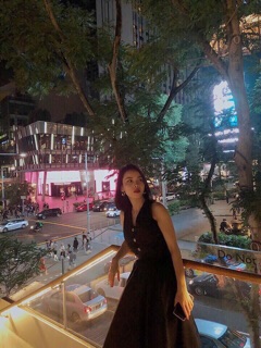 ĐẦM MAXI ĐEN CHÉO LƯNG