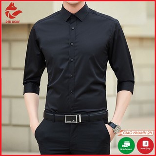 Sơ mi nam có cổ màu trắng, sơ mi dáng ôm body chất cotton mềm mịn thấm hút mồ hôi giặt bằng máy