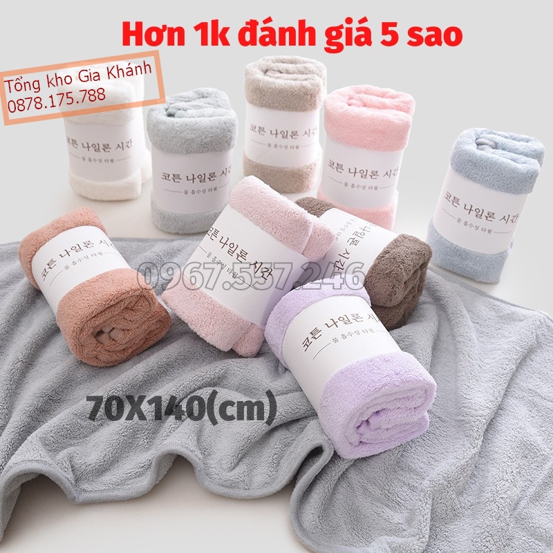 Khăn Tắm Hàn Quốc Lông Cừu Cỡ Lớn Mềm Mịn Siêu Thấm Hút