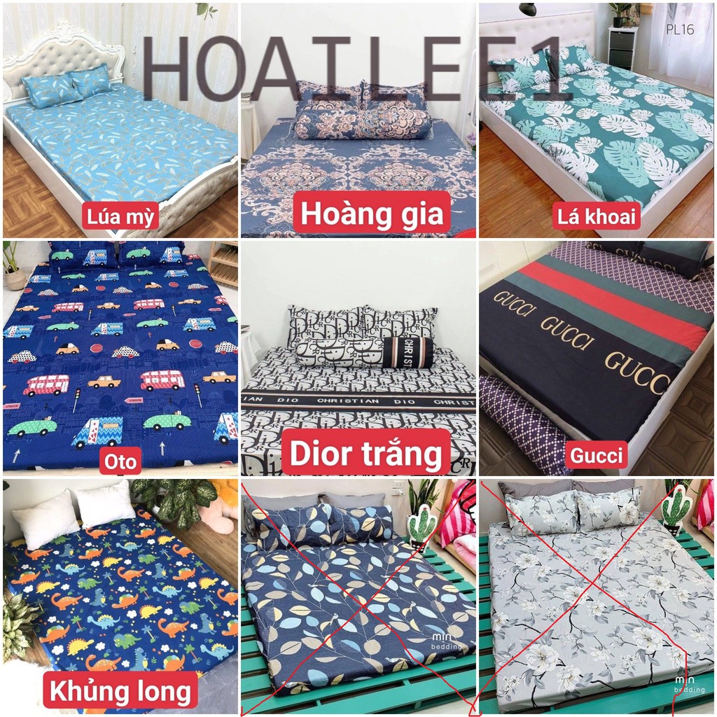 Ga gối ❣️ FREE SHIP ❣️bộ ga gối POLY Cottong GIÁ RẺ nhiều kích thước [chọn mẫu]