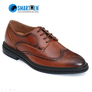 Giày tây SMARTMEN tăng chiều cao màu nâu GC-79