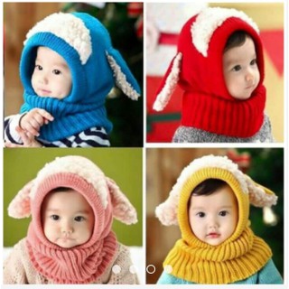 Mũ len tai cừu siêu ấm cho bé L7