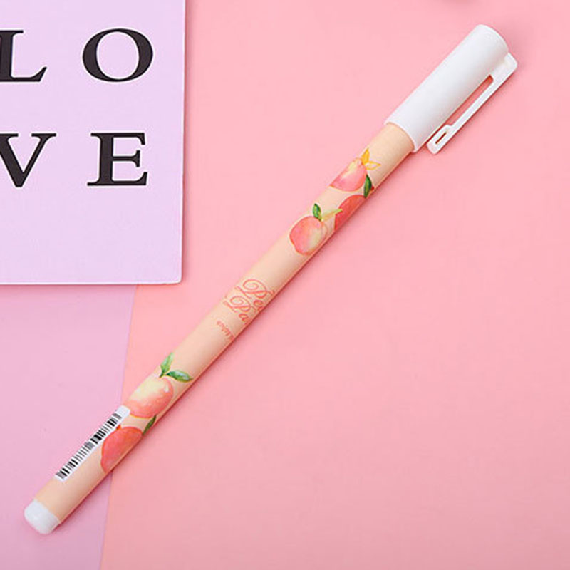 Bút Mực Gel Ngòi 0.5mm Thiết Kế Hình Quả Đào Xinh Xắn