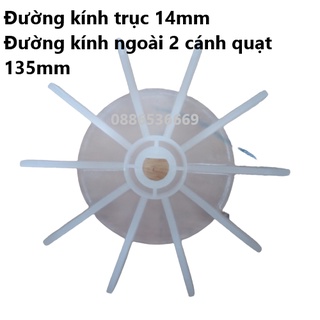 Cánh quạt gió làm mát động cơ máy nén khí -máy hơi đường kính trong 14mm, đường kính ngoài 135mm