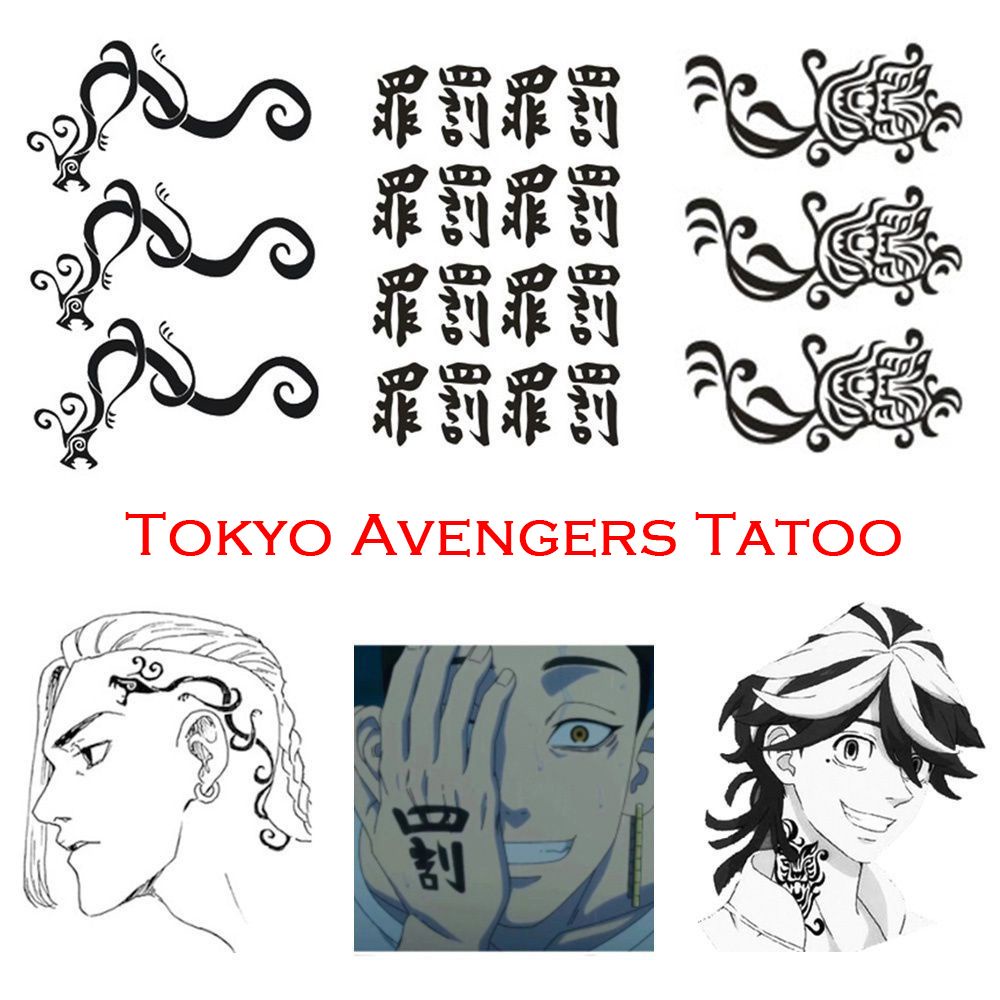 Hình xăm dán chuyển nước hóa trang nhân vật anime Tokyo Revengers dễ xóa