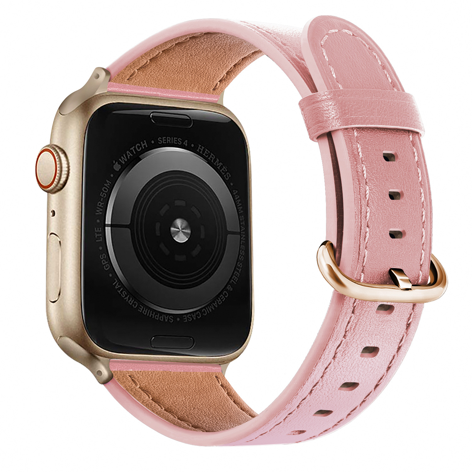 Dây Đeo Đồng Hồ Bằng Da Màu Trơn Kích Thước 38mm / 40mm / 42mm / 44mm Tùy Chỉnh Thời Trang Cho Apple Watch