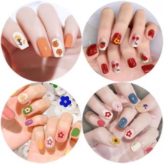 [Hàng Mới] Miếng dán móng tay chống nước hình hoa và trái cây dễ thương