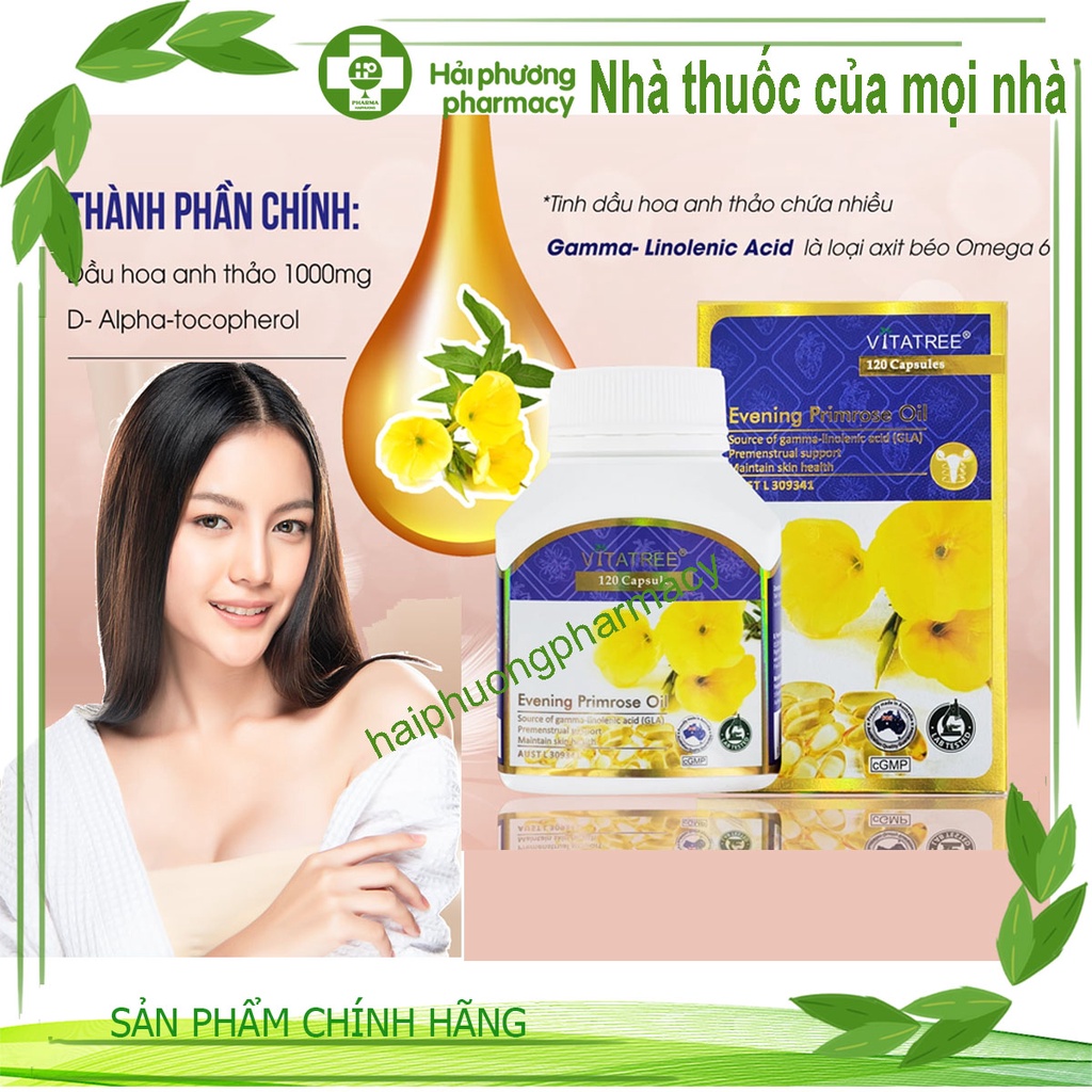 VITATREE EVENING PRIMROSE OIL - Viên Uống Điều Hòa Nội Tiết Tố Tinh Dầu Hoa Anh Thảo - 120V