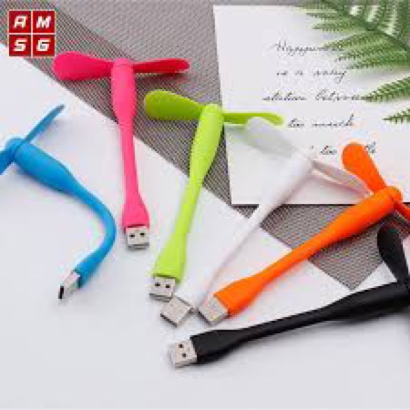 Quạt 2 Cánh USB cắm pin sạc dự phòng, cắm máy tính