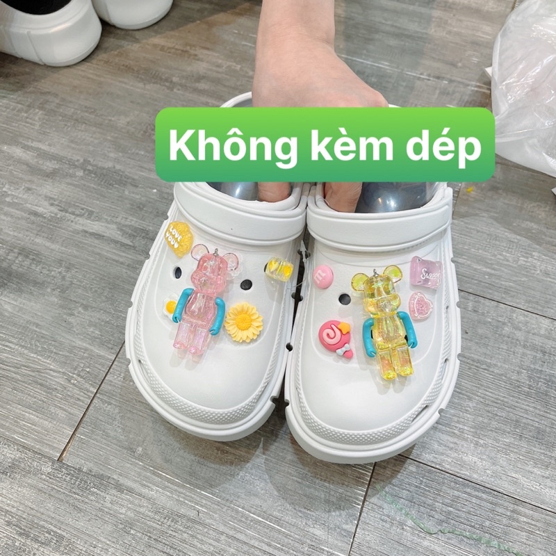 Nút gắn dép Crocs 3D Bearbrick Jibbitz Charm Sticker cài dép Sục, Satihu, Cá Sấu
