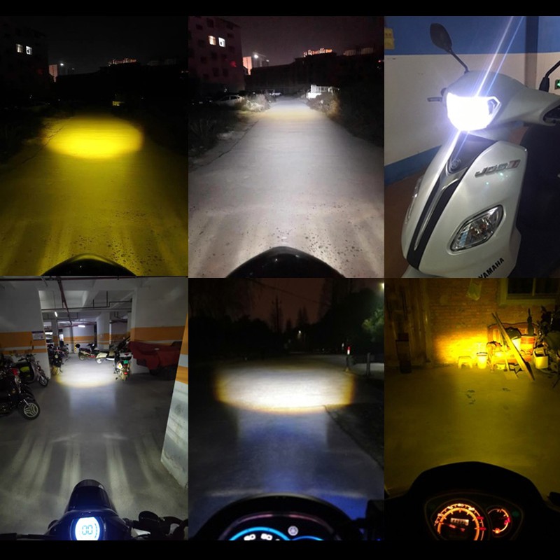 Đèn Pha LED BA20D H4 2000lm Siêu Sáng Màu Trắng Chuyên Dụng Cho Xe Máy Scooter