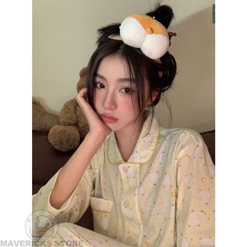 Bộ Đồ Ngủ Hình Chim Cánh Cụt Dễ Thương Phong Cách Hàn Quốc Cho Nữ