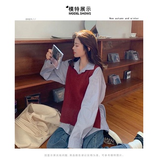MS285 Áo gile len 2 vạt đính cúc