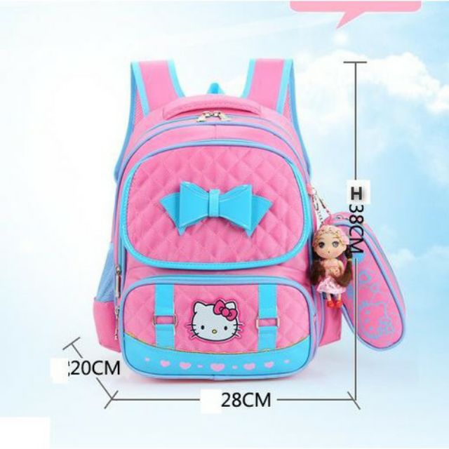 BALO CHO BÉ GÁI ĐI HỌC HELLO KITTY CÓ ĐỆM MÚT CHỐNG GÙ LƯNG