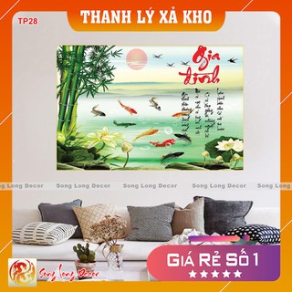 Tranh dán tường 3d Gia Đình - TP28 -Tranh 3D Thư Pháp - Giấy dán tường 3d - Song Long Decor
