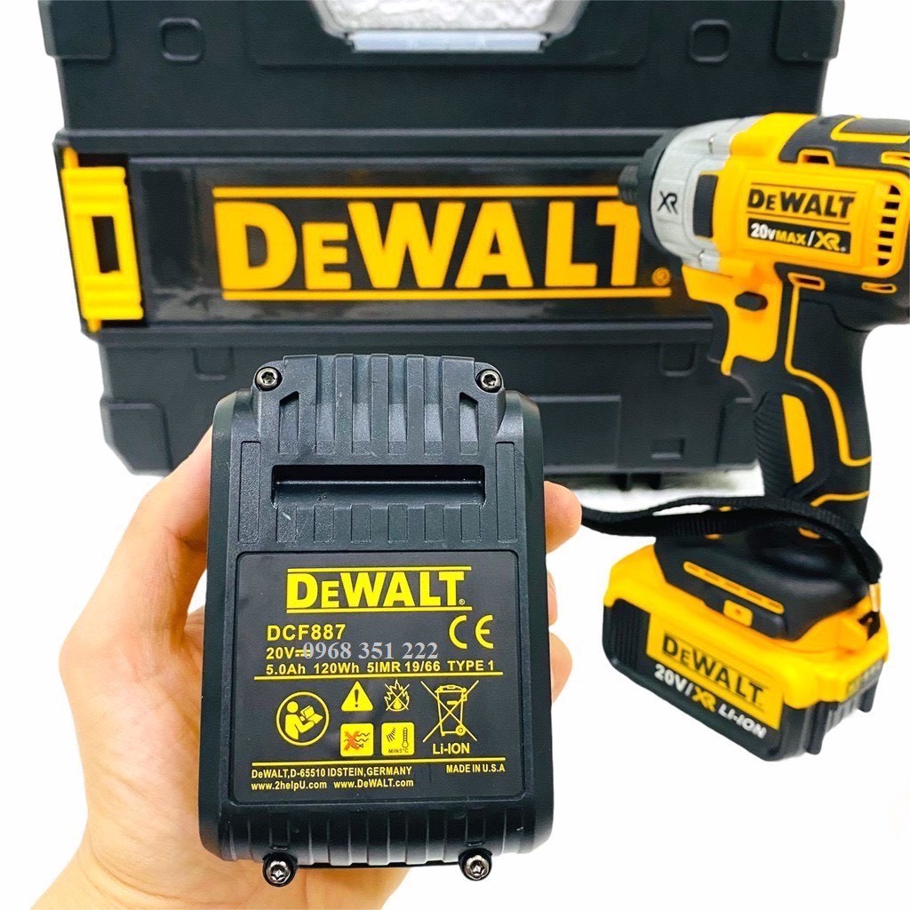 Máy chuyên bắn vít DeWalt 20V DCF887 (chân pin phổ thông) - Động cơ không chổi than - Tặng đầu chuyển bulong kèm 4 khẩu