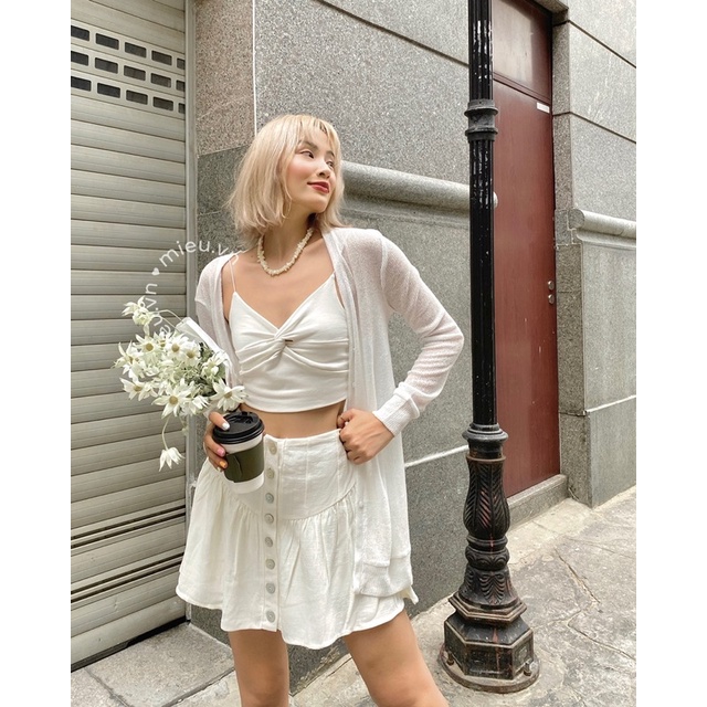 Áo khoác cardigan nữ form dài chất liệu len dệt kim cao cấp co giãn MIEU - JJN06