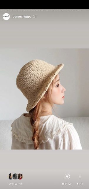 Mũ bucket trơn phong cách hàn quốc