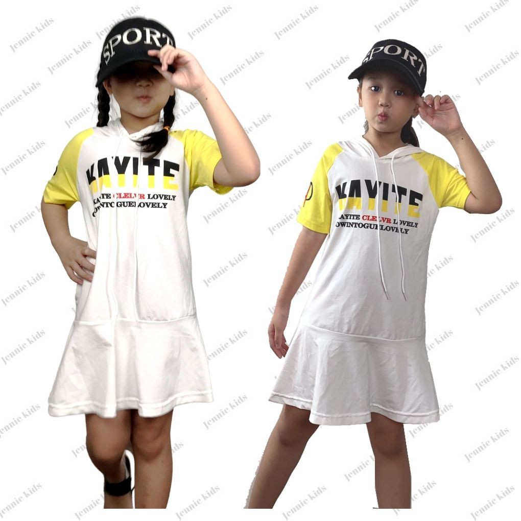 Váy đầm bé gái hodie thể thao vải cotton chính phẩm Jennie kids thấm hút mồ hôi J420