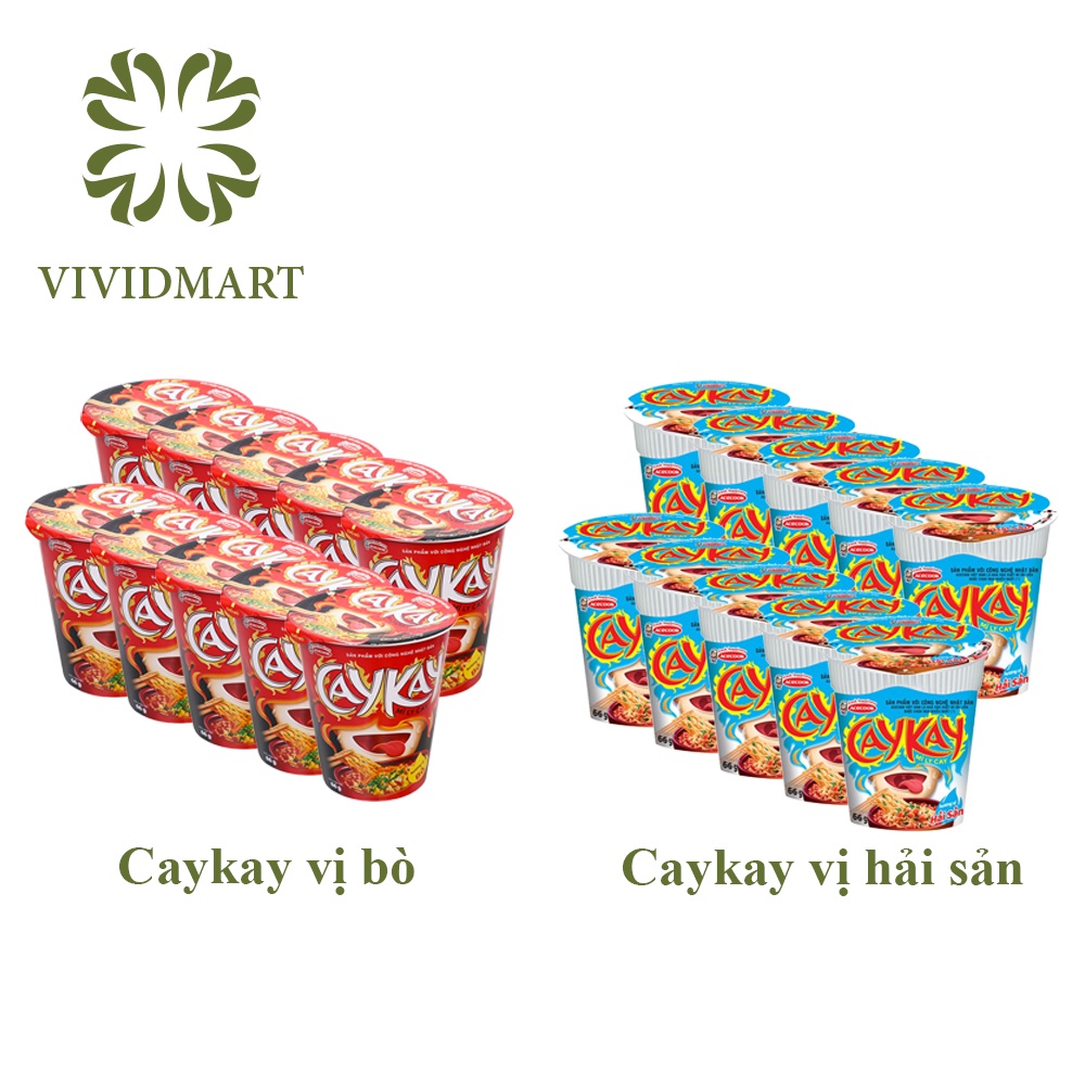 [Toàn quốc] [Combo 10 ly] MÌ LY CAYKAY 2 VỊ: CAY BÒ, KAY HẢI SẢN – LY 66G – ACECOOK | BigBuy360 - bigbuy360.vn