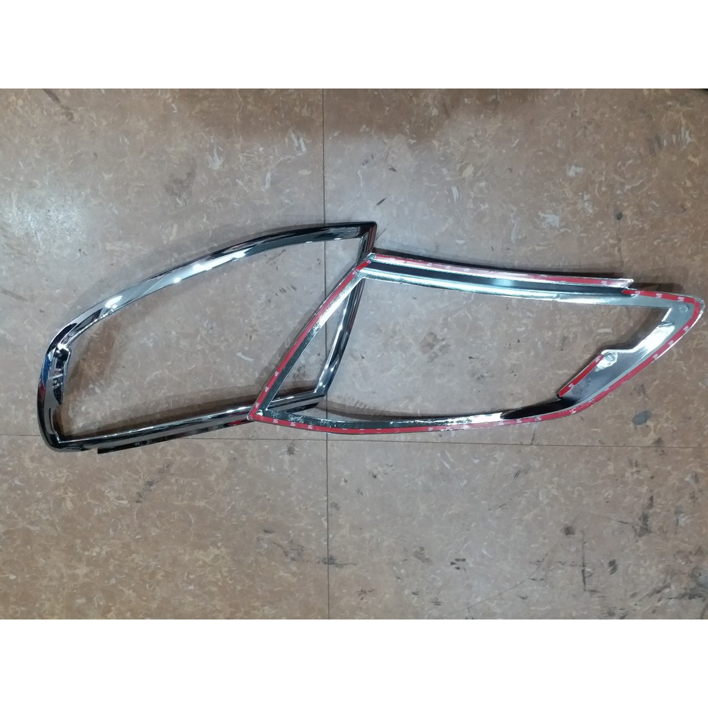 Bộ ốp viền đèn pha đen và mạ crom xe Ford Ranger form 2013-2015 form cũ