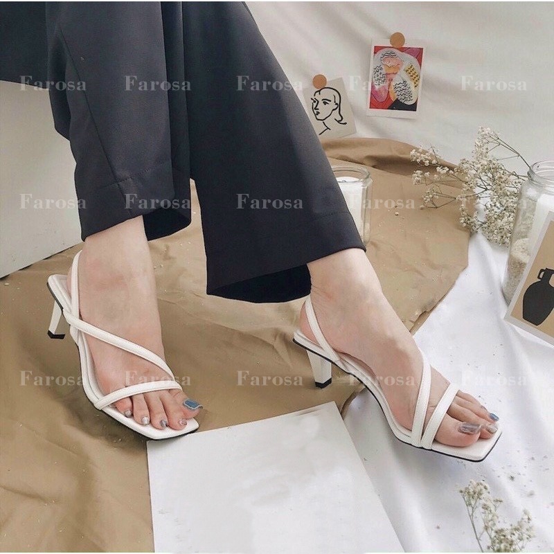 Dép sandal quai chéo nữ FAROSA gót nhọn 7 cm cách điệu tinh tế - E28