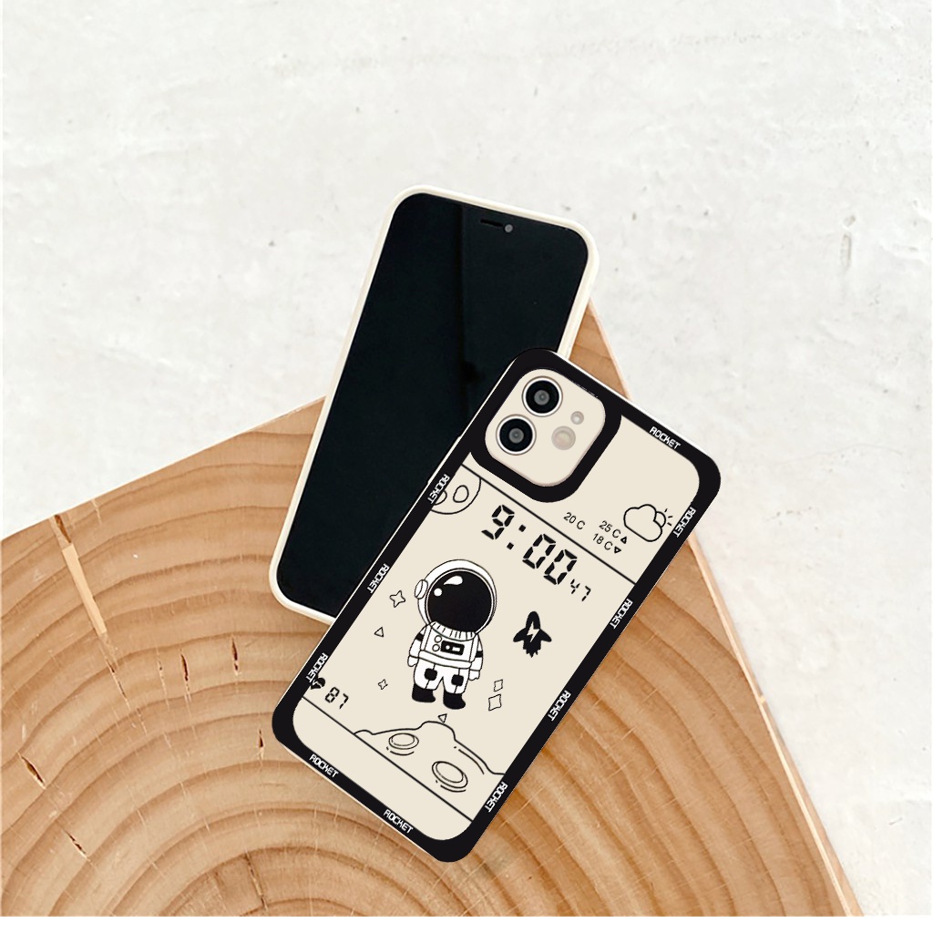 Ốp iphone - Ốp lưng iphone cạnh vuông viền camera phi hành gia thời tiết dành cho ip 6 đến 14promax - ng147