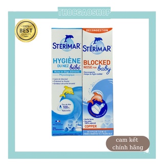 Xịt mũi muối biển cá heo Sterima màu vàng và màu cam 100ml hỗ trợ hệ hô hấp của bé luôn mạnh khoẻ