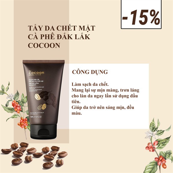 Tẩy da chết COCOON Cà Phê Đắk Lắk Làm Sạch Da Chết Mặt Cocoon 150ml | BigBuy360 - bigbuy360.vn